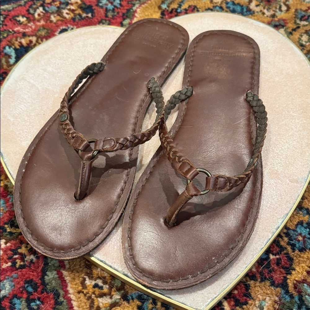 Abercrombie & Fitch Braided Leather Sandals